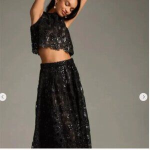 Eva Franco Sheer Embroidered Sequin Tank Top‎